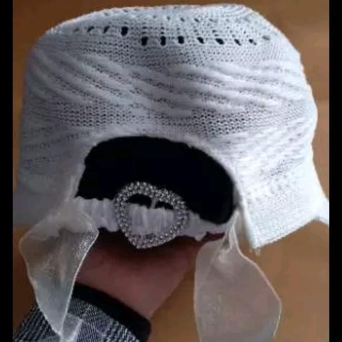 l419- Topi Haji Umroh Wanita Topi Rajut