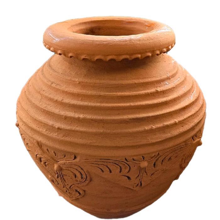 Gardening Mikha Gentong Dari Gerabah Tanah Liat Dengan Tutup Untuk Hiasan Taman Warna Terakota