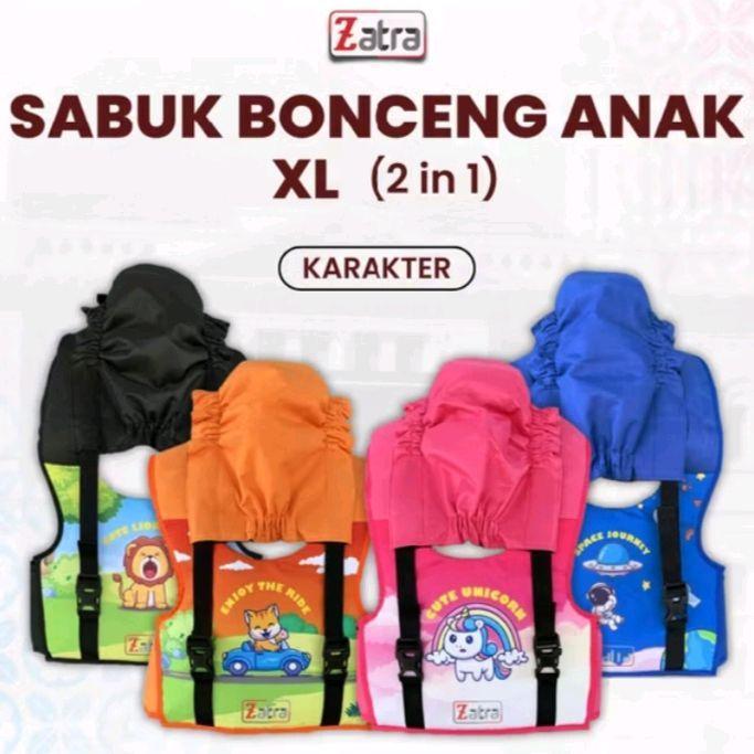 Sabuk Bonceng Anak Usia 4-12 Tahun Zatra Xl 2 In 1 Gendongan Pengaman Boncengan Motor Depan Belakang