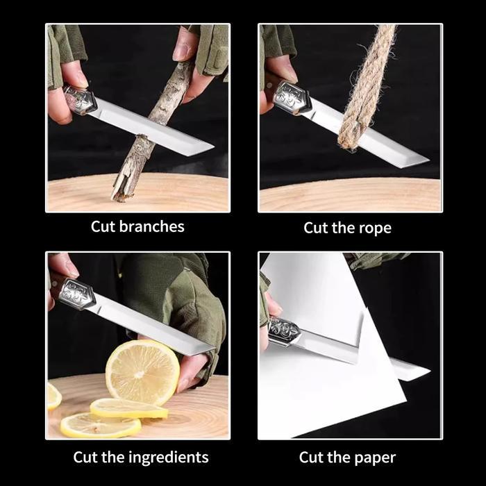 Pisau Buah Unik Stainless Tajam Gagang Kayu + Sarung Stainless Fruit Knife Wooden Handle Pisau Kecil