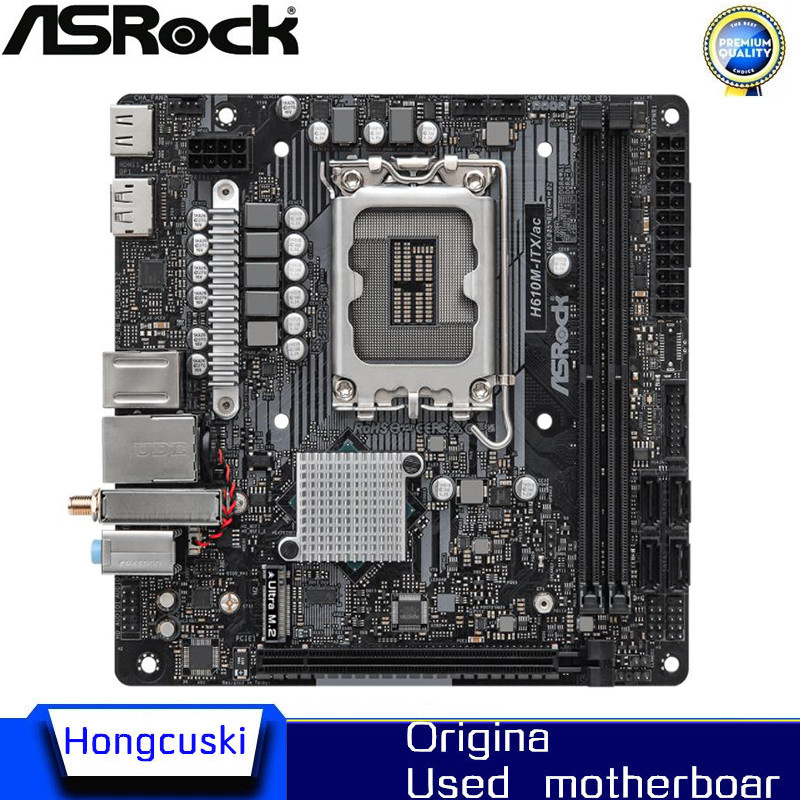 Used H610i For ASROCK H610M-ITX/ac LGA 1700 DDR4 Motherboard H610 Supports CPU i5 12400f i3 12100f 1
