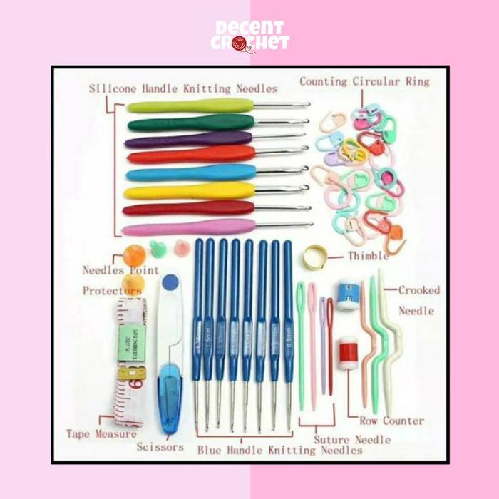 [SET] Alat Rajut Crochet Hook Hakpen Rajut + Case