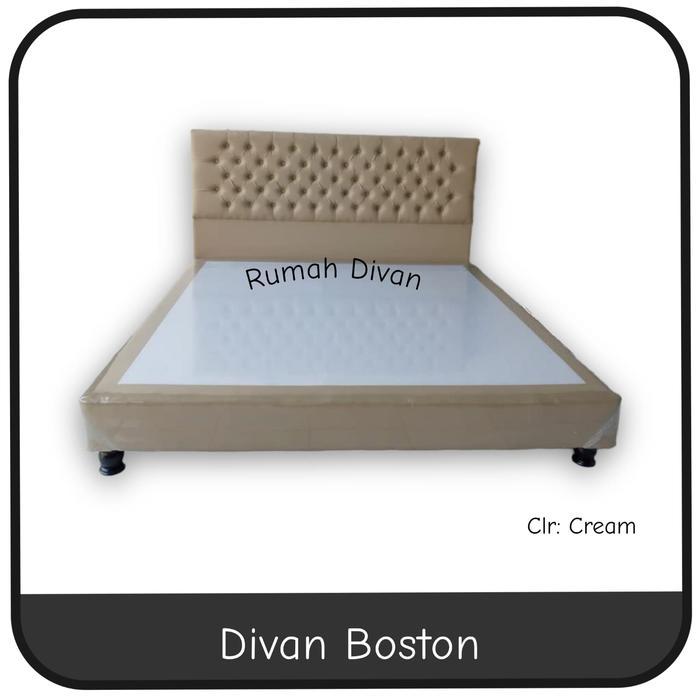 Divan Dipan Tempat Tidur Boston Uk.180X200 Kaki Kayu Kasur