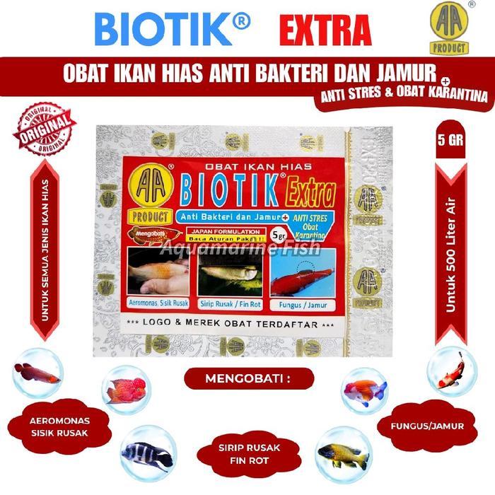 nt39- Biotik Extra Obat Anti Bakteri Jamur Stress Karantina Ikan Koi Koki Channa Discus