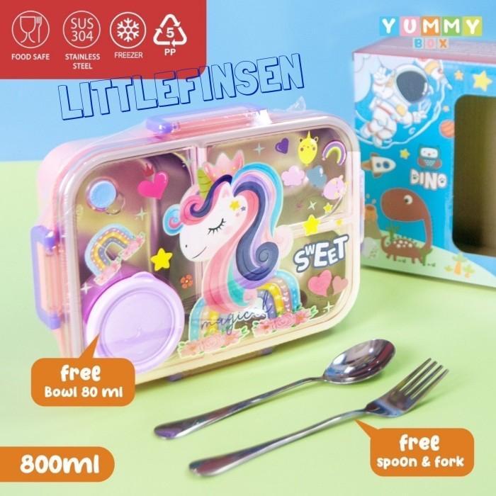 LUNCH BOX YUMMY BOX STAINLESS SEKAT DENGAN TEMPAT SAOS/YUMMY BOX LUNCH BOX STAINLESS/LUNCH BOX