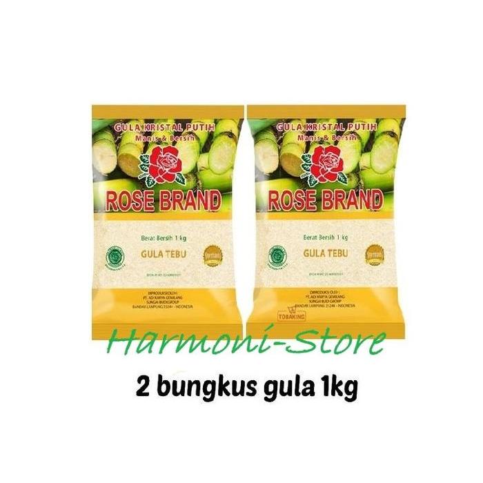 New Gula Pasir Kristal Kemasan Rose Brand 1kg/1000g Kuning HIjau