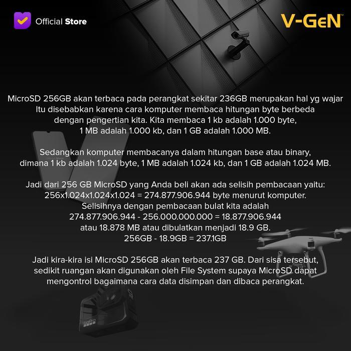 bgl0- Micro Sd Class 10 Turbo 256Gb V-Gen Microsd Class10 256 Gb Vgen Ori