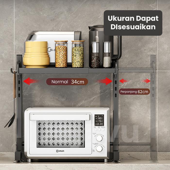 81tq- Dejavu Rak Dapur Susun Microwave Rak Tempat Rice Cooker Oven Hrm161
