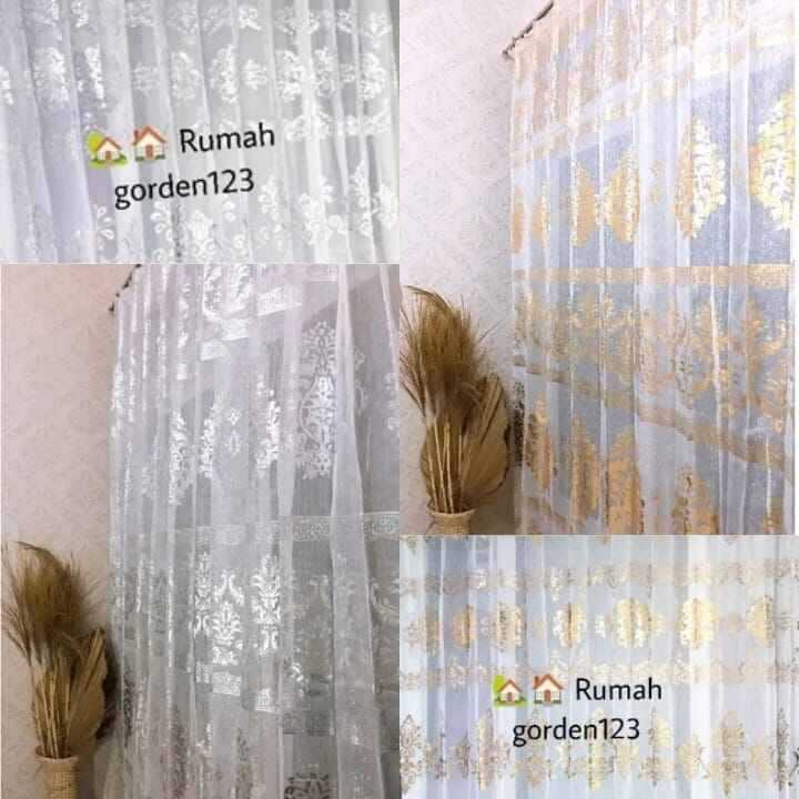 Vitrase gorden import tebal mewah vitrase model terbaru warna abu hitam