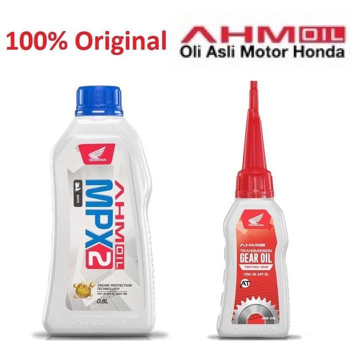 Paket oli mesin dan gardan MPX - 2 MPX2 MPX-2 SL 10W-30 JASO MB 800ml AHM OIL asli ori original asli