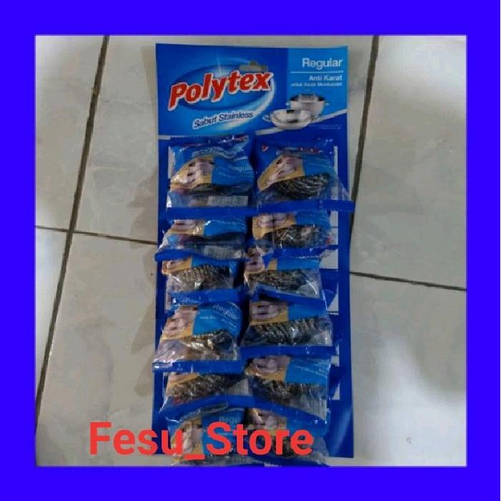 BersihNOw- Kawat Cuci Piring / Kawat Cuci Panci Polytex Isi 12Pcs