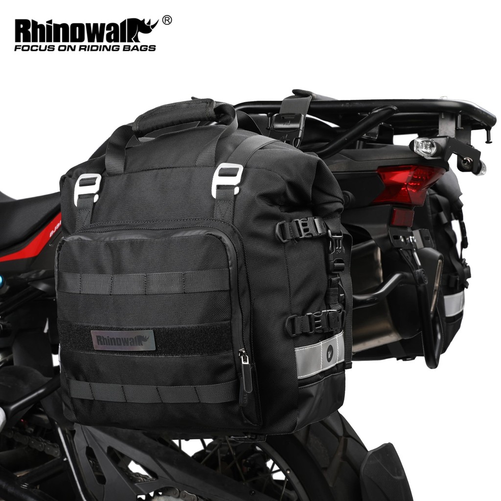 Rhinowalk Motorcycle Bag 20L-30L Universal Side Saddle Bag With