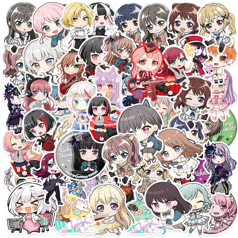 50Pcs Cute Bang Dream Stickers It'S Mygo Diy Stickers Scrapbooking Phone Luggage Skateboard