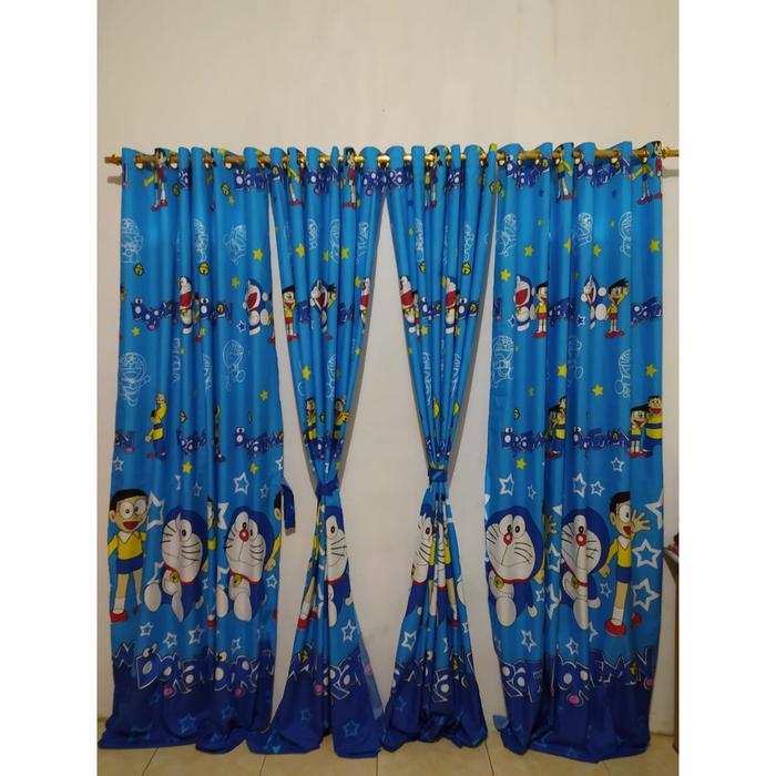5jee- Gorden Smokring 12 Ring 6 Gelombang Motif Karakter Doreaemon/ Gorden Jendela/ Gorden