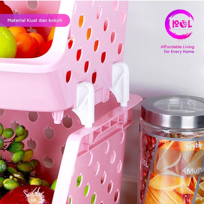 [POL] COD RAK KERANJANG BUAH RAK PLASTIK MULTIFUNGSI 4 TINGKAT RAK KERANJANG SERBAGUNA MAINAN