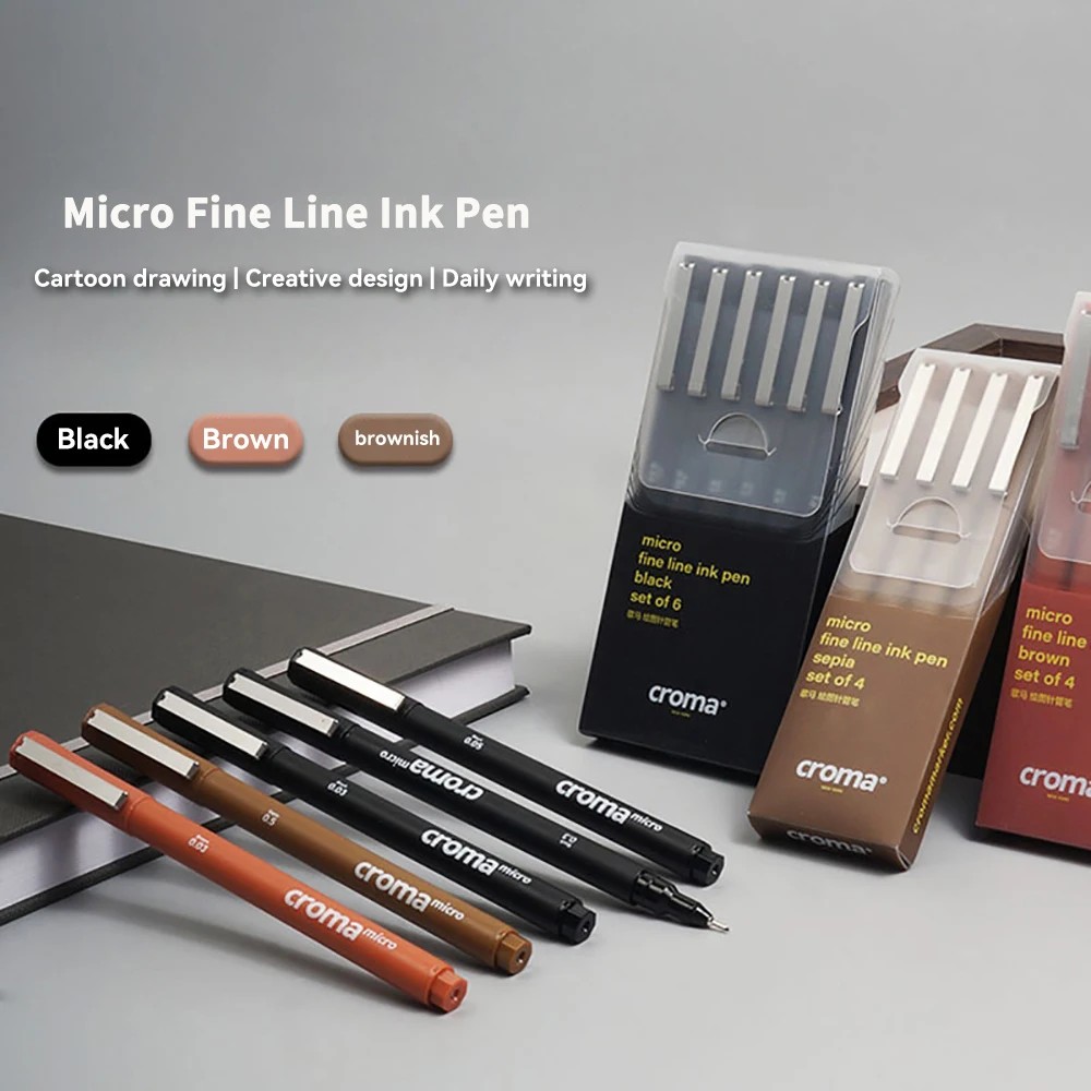 Micron Liner Fineliner Pen 0.05 0.03 0.1 0.5 Brush Tip Black Brown Fineliner Sketching Manga Drawing