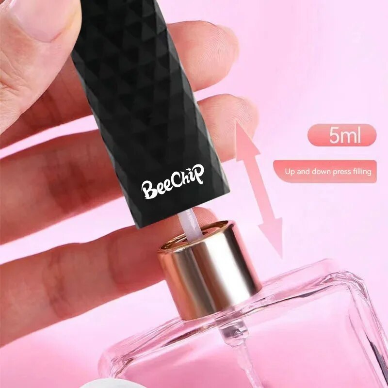 2PCS 5ml Perfume Spray Bottle Smooth Press Easily Carry Travel Bottle Sealed Design Glass Sprayer Ex