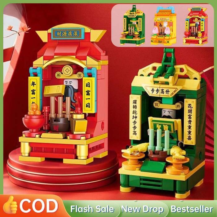 Lego China Lego Bentuk Rumah Rumah Balok Cai Shen Mainan Balok Rumah
