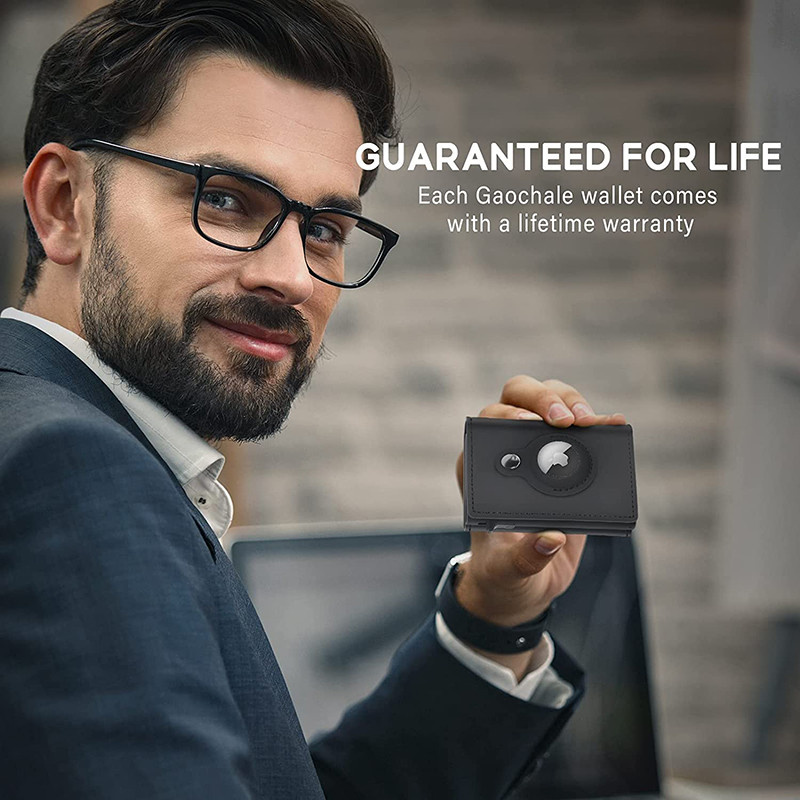 AirTag wallet Leather Air Tag wallet RFID technology credit card bag with minimalist wallet for  Air