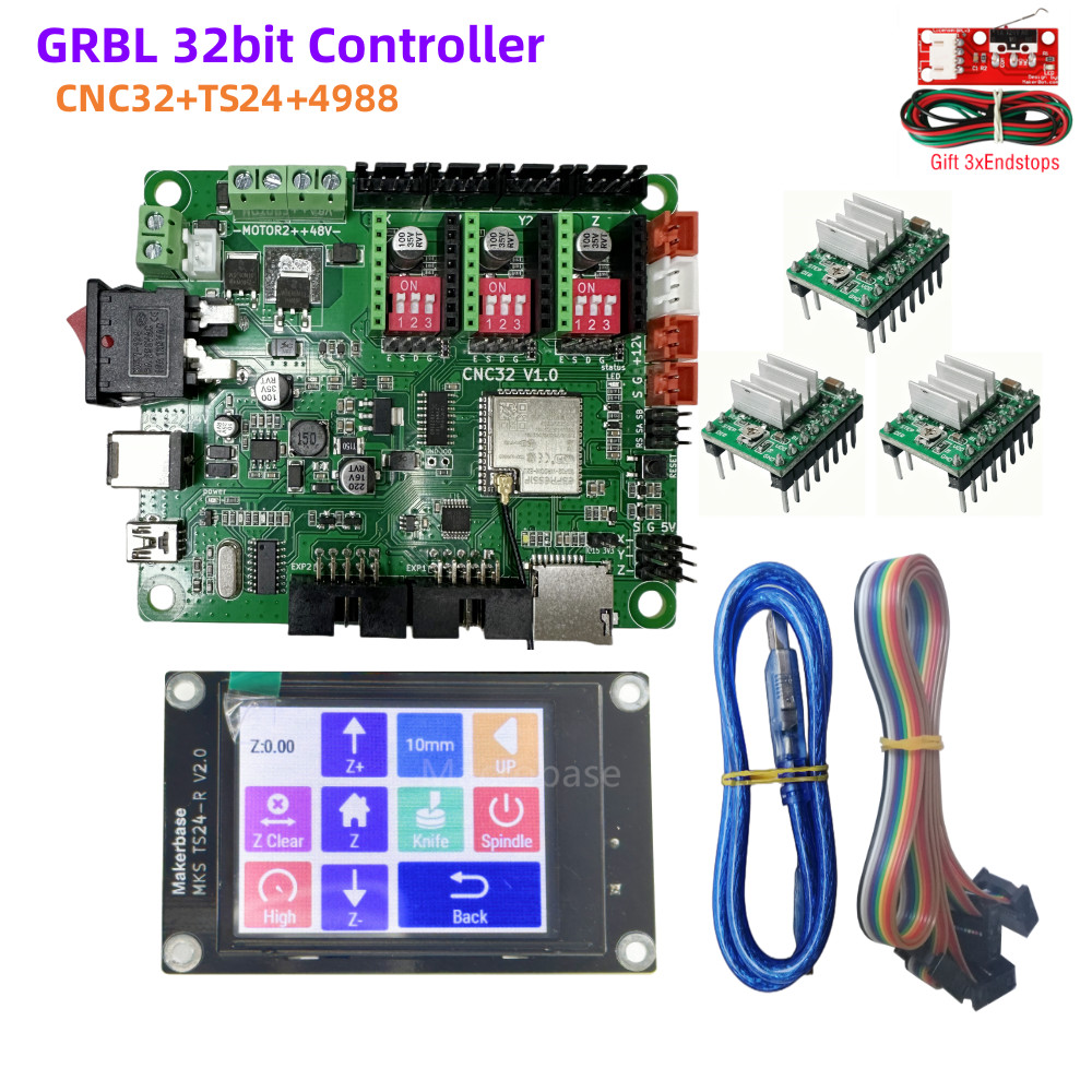 GRBL CNC control card 3 axis board esp32 plate MKS TS24-R display LCD offline upgrade kit for cnc la