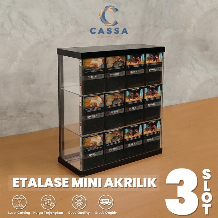 Etalase Mini Akrilik Display Rak Rokok Multifungsi