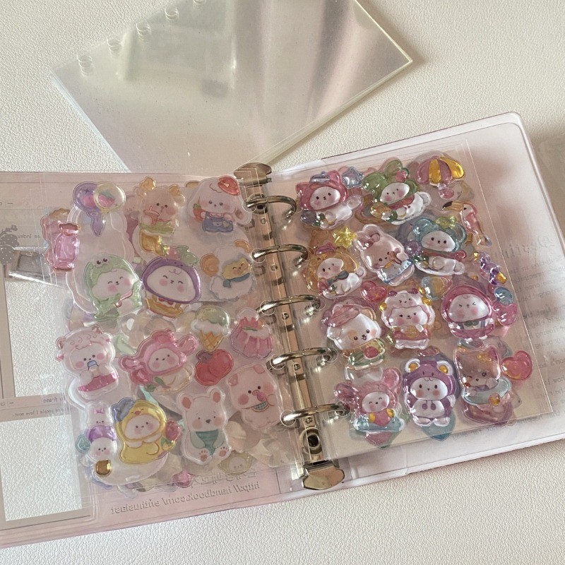 20 Sheets M5 Refill Paper PET Double-Sided Film Notebook Washi Tape Collection Book Sticker Storage