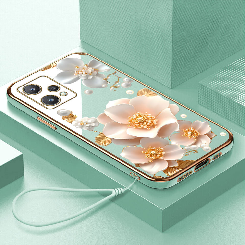 Casing Hp Untuk Realme 9 Pro Lokal Stock Lanyard Gratis Phone Case Softcase Kesing Cassing Bunga Kup