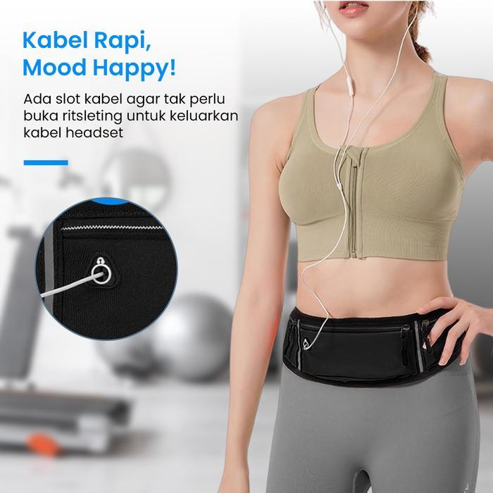 Promo Tas Pinggang Olahraga Big Elastis Karet Waistbag Lari Running Belt Oxf Tas Pinggang