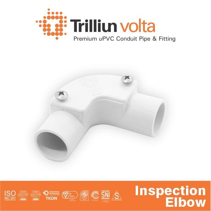 Fitting Pipa uPVC Conduit Trilliunvolta Inspection Elbow