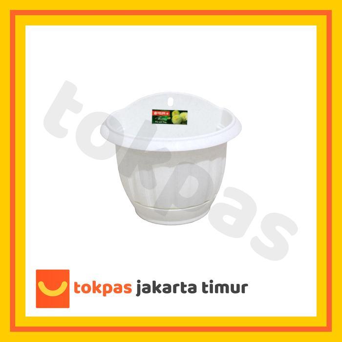 Gardening Mikha Pot Dinding Lotus No 6 Lion Star Fh 11 Wall Pot Plastik Putih