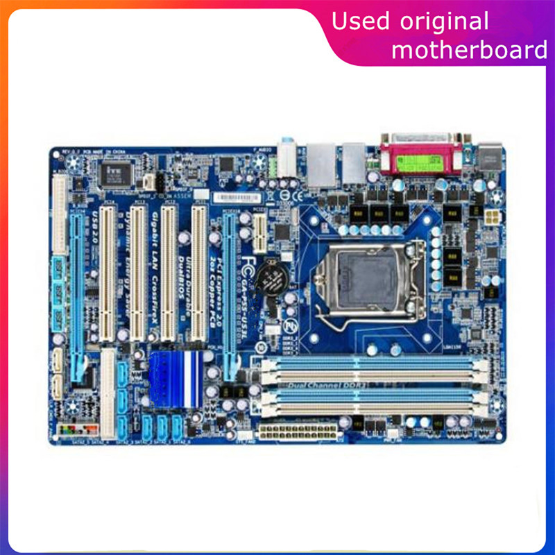 Used LGA 1156 For Intel P55 GA-P55-US3L P55-US3L Computer USB2.0 SATA2 Motherboard DDR3 16G Desktop 