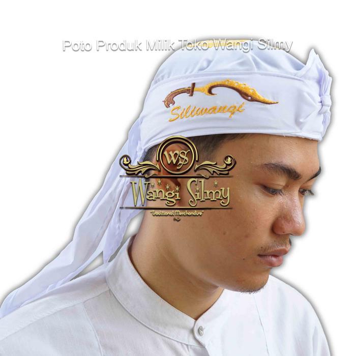 Avysoris- Iket Kepala Kujang Siliwangi Blangkon Ikat Kujang Sunda Hitam Bordir Kujang Siliwangi Ikat