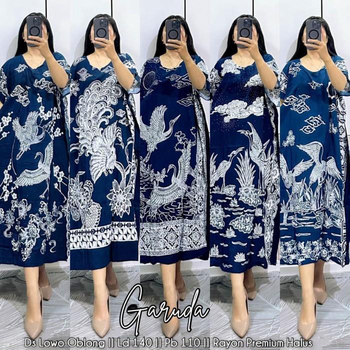 New [Batik Sinawang] Daster Batik Kelelawar Jumbo "CEMPAKA NAVY" Bahan Rayon Super Premium Cantik