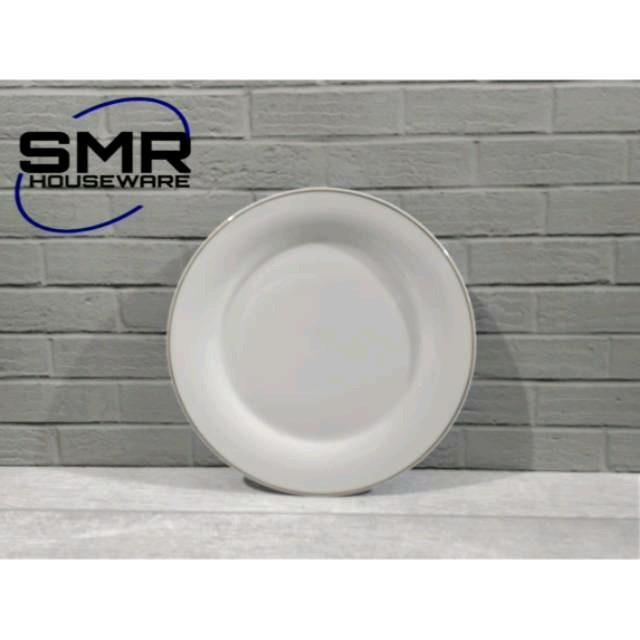 MuraHTerjamin- 3 Set Piring Ceper Besar Keramik List Emas