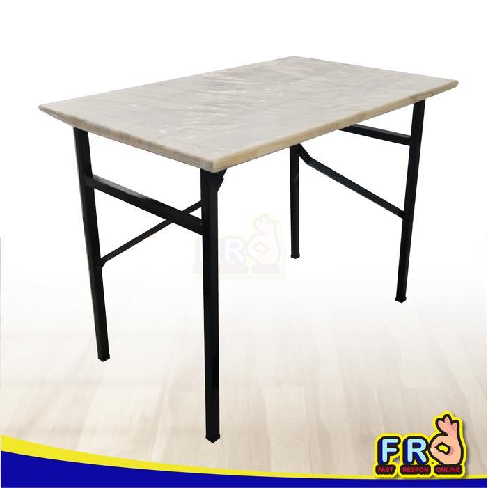 Meja Lipat Kayu Kaki Besi/Meja Makan/Meja Belajar/Meja Lipat/Meja Serbaguna