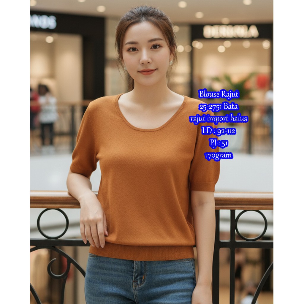 >> BFS - Blouse 25-2751 Bahan rajut import halus LD : 92 - 112