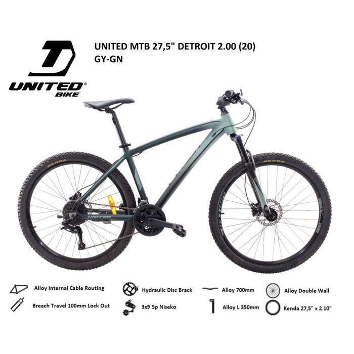 Ready Mtb United Detroit 2.00 Alloy 27 Speed Hydraulic 27.5 Inch