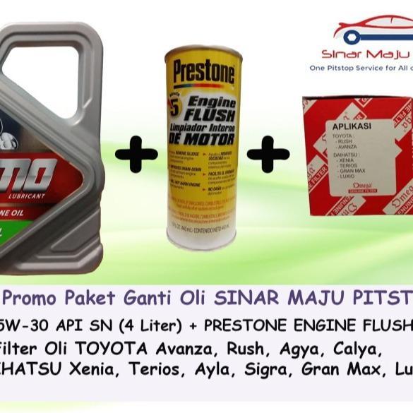 Paket Ganti Oli TOYOTA AVANZA & RUSH & AGYA & CALYA - TMO 5W-30 API SN Original 4 Liter & Filter Oli