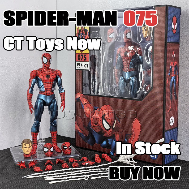 New Ct Toys Spider-Man Mafex 075 Figure The Anazing Spiderman Comic Ver Mafex 185 Figurine El Toys