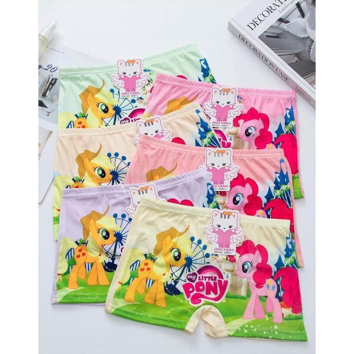 (NYAMAN) MMN 12PCS CELANA DALAM LITTLE PONY ANAK PEREMPUAN IMPORT CD BOXER SHORT ANAK CEWEK PNT21 -