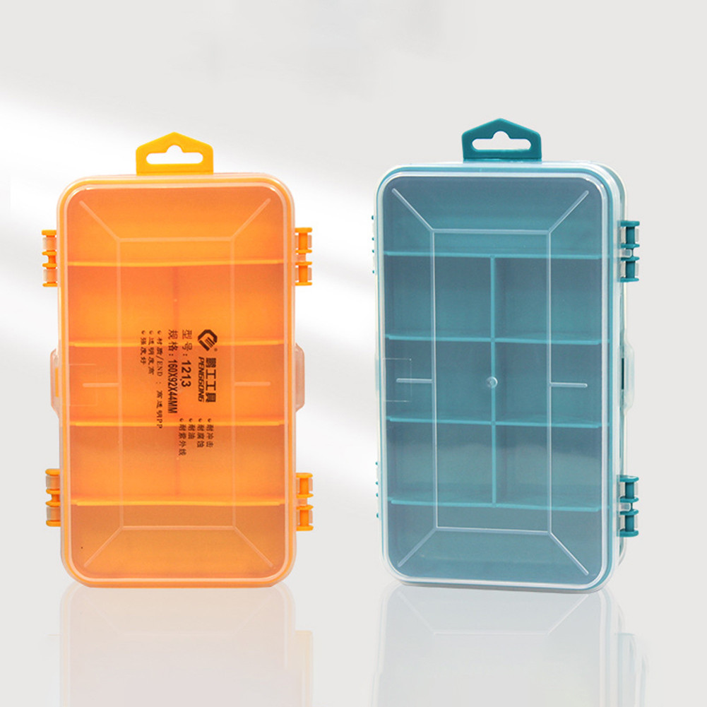 Double-Side Screws Storage Box Transparent Plastic Rectangle Box Case Multifunctional For Nuts Bolts