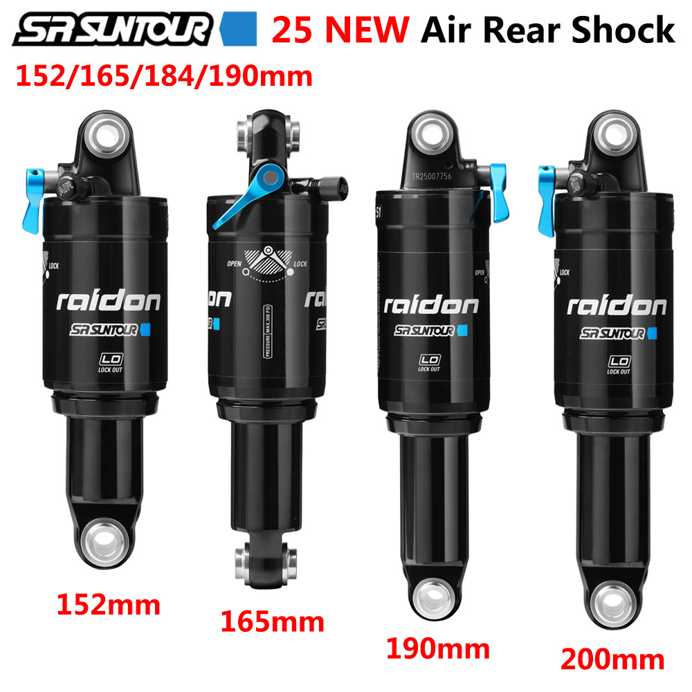 25 New SR SUNTOUR Bicycle Rear Shock MTB Mountain Bike Air Rear Shock 152/165/184/190mm XC Air