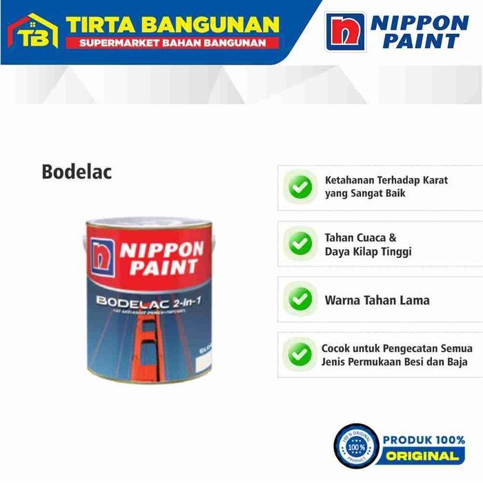 b44i- Nippon Paint Bodelac 2 - 1 9102 White Cat Anti Karat Besi Logam Tahan Air Tahan Cuaca