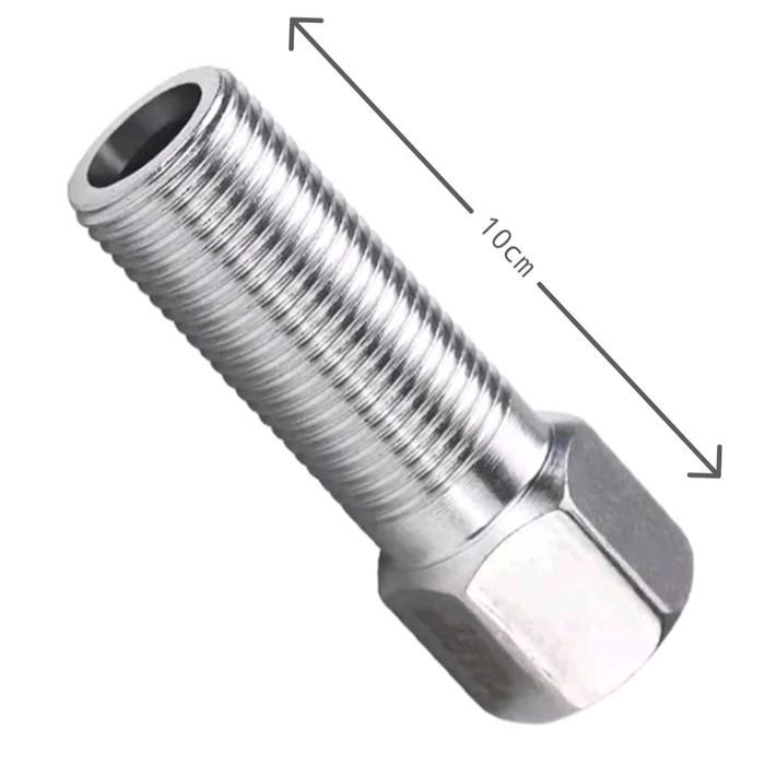 Sok kran drat panjang 10 cm stainless ukuran 1/2 inch / nepel sok panjang drat luar dalam