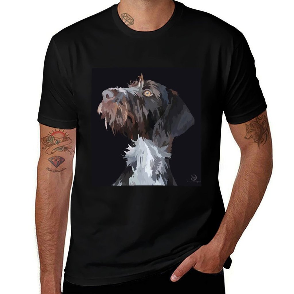 German Wire Haired Pointer T-Shirt man t shirts high quality luxury brand t shirt for man T-Shirt
