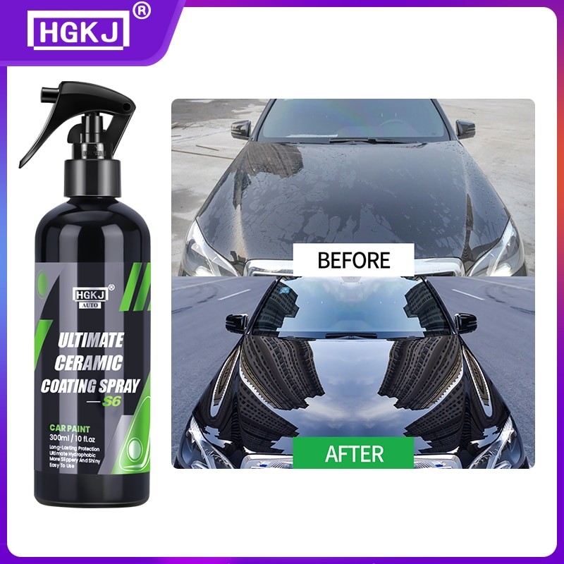 Hgkj S6 Ultimate Ceramic Coating Spray Hydrophobic High Gloss Paint Protection 9H Nano Top Long