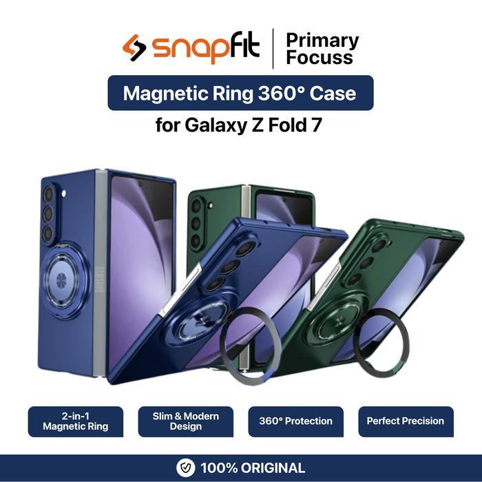 Snapfit Case Compatible For Samsung Galaxy Z Fold 7 Fold7 Snapfit Magnetic Ring 360 Rotating Stand