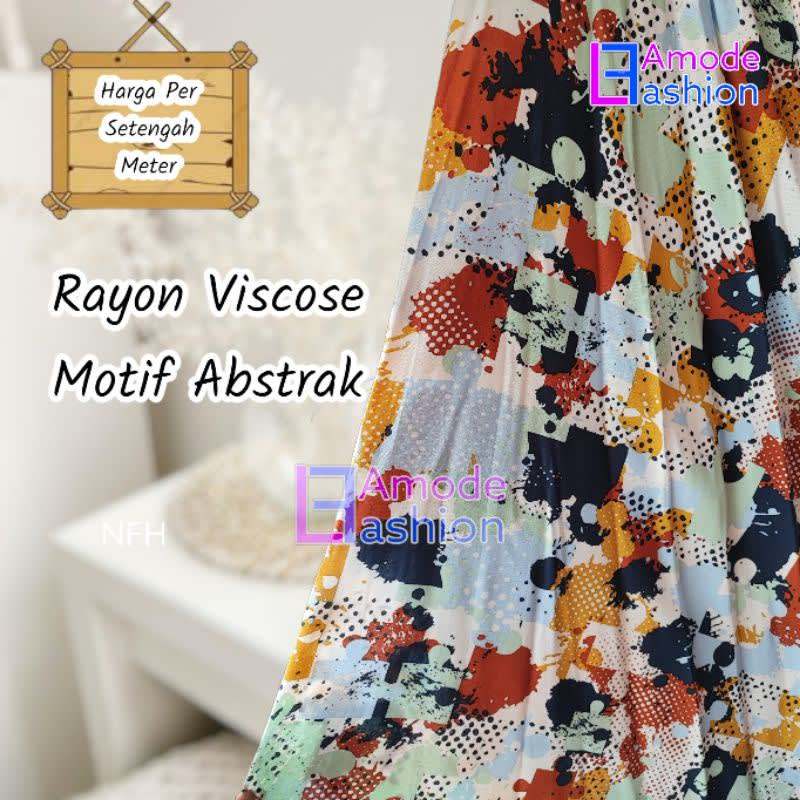 Kain Rayon Viscose Motif Abstrak