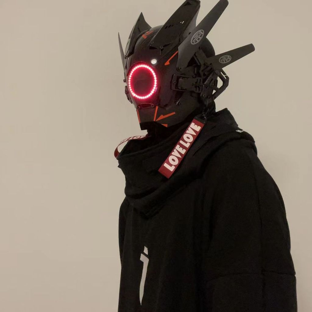 Cyberpunk Mask Cosplay Mask Personalized Face Mask Cosplay - Luminous Mask - Led Mask - Samurai