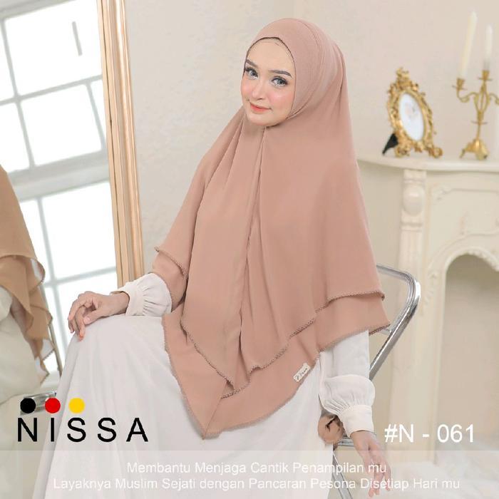 3P9U9- Khimar Syari Ceruty Babydoll Premium Jumbo 2 Layer Soft-Pad Antem Hijab Instan Bergo Kerudung
